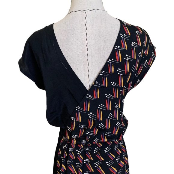 Vintage 70s 80s Contempo Casuals Graphic Print Wrap Rayon Dress - Picture 7 of 12